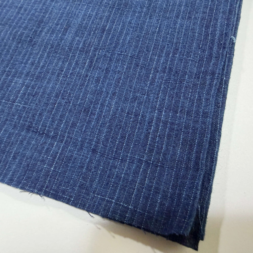 Japanese Indigo cotton hemp stripe fabric by the yard a | BANSYO