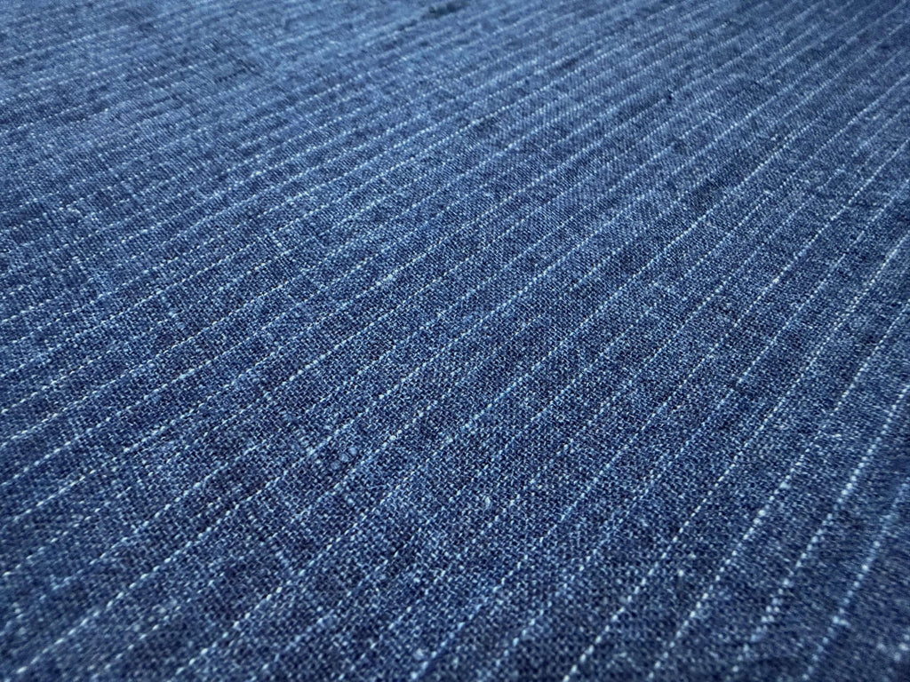 Japanese Indigo cotton hemp stripe fabric by the yard f | BANSYO