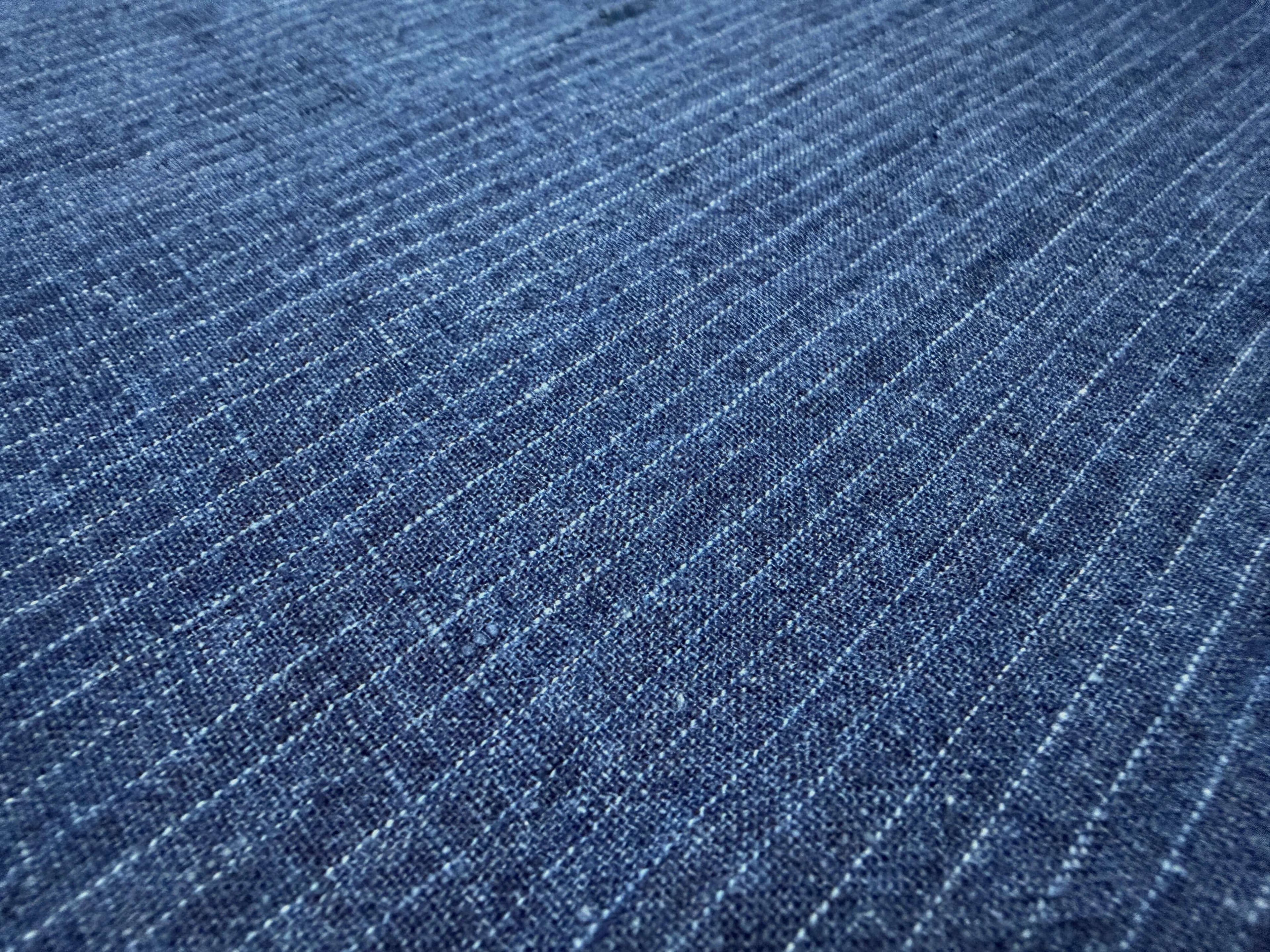 Japanese Indigo cotton hemp stripe fabric by the yard f | BANSYO