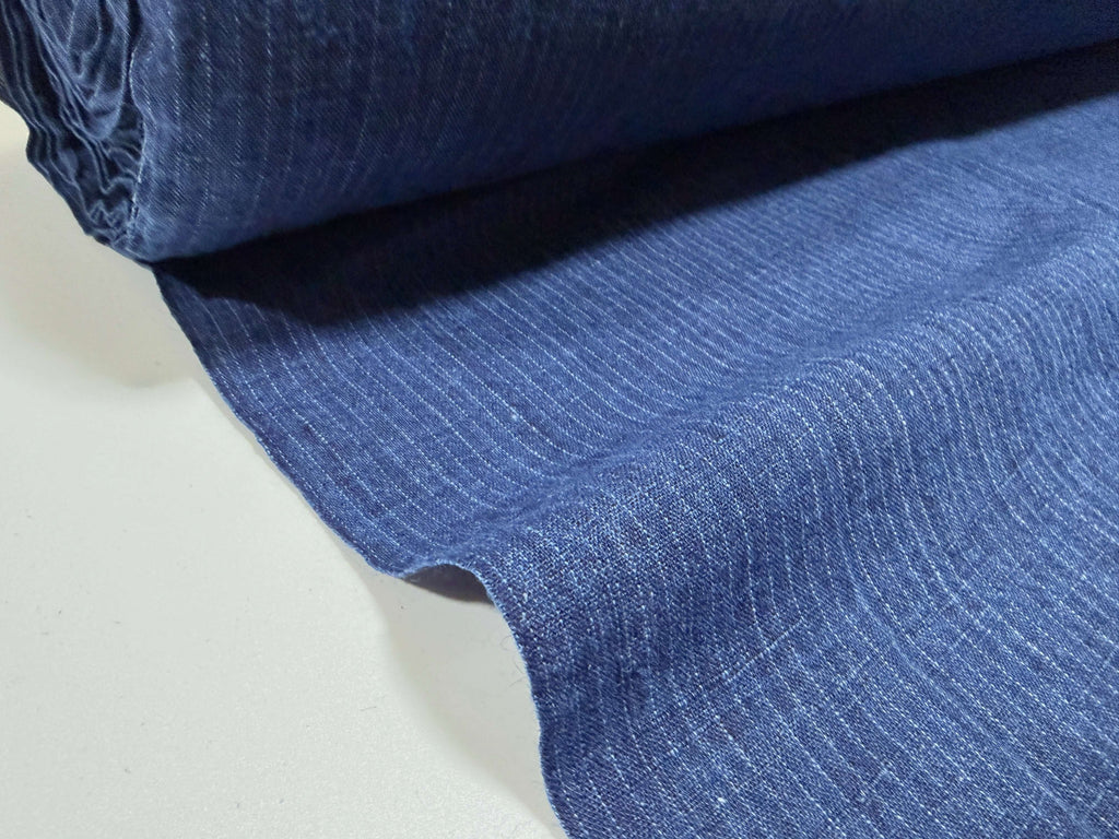 Japanese Indigo cotton hemp stripe fabric by the yard g | BANSYO