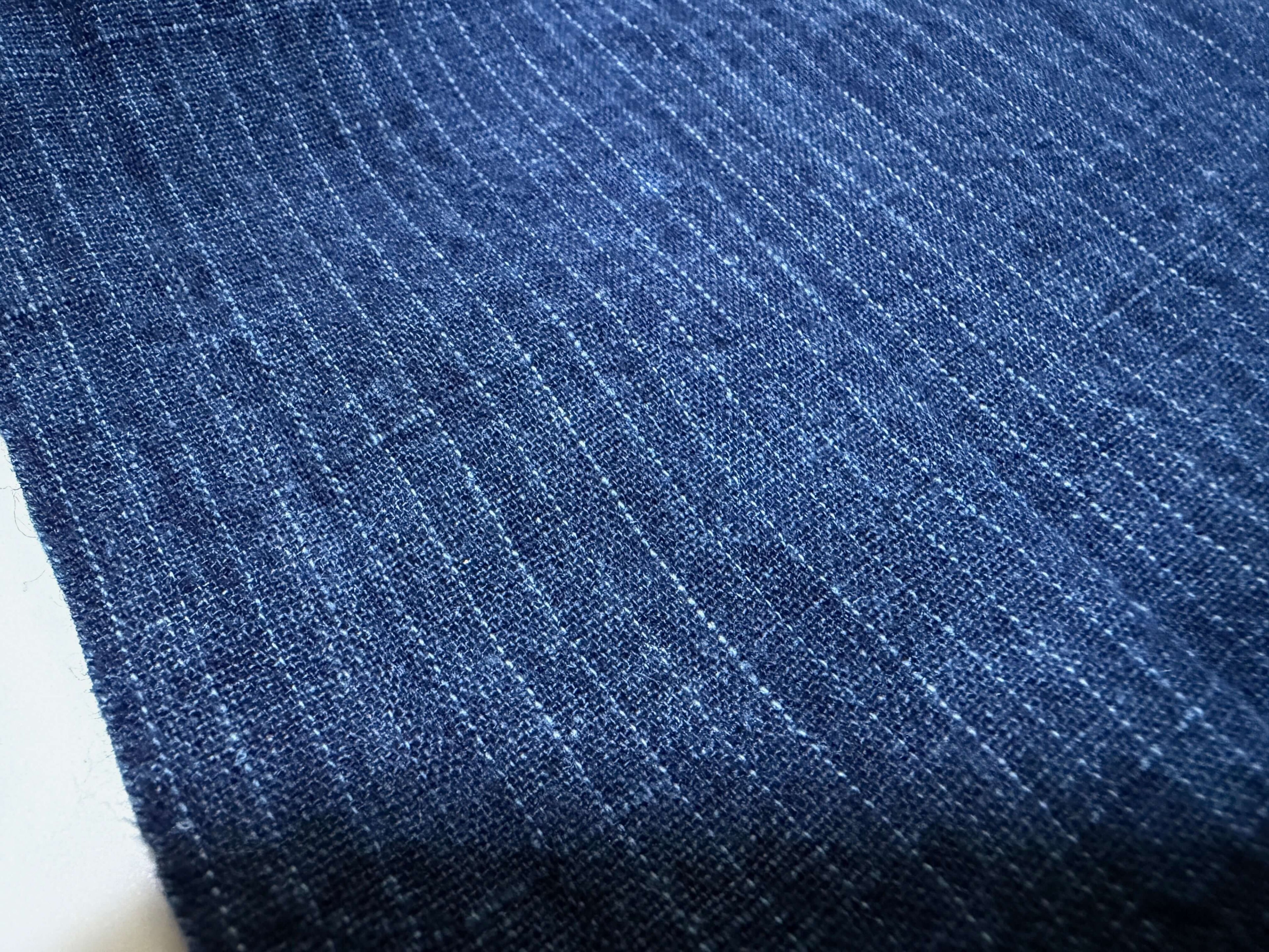 Japanese Indigo cotton hemp stripe fabric by the yard h | BANSYO