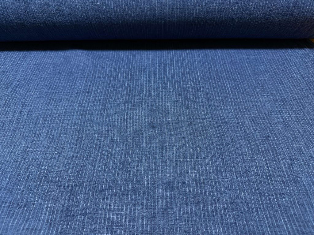 Japanese Indigo cotton hemp stripe fabric by the yard i | BANSYO