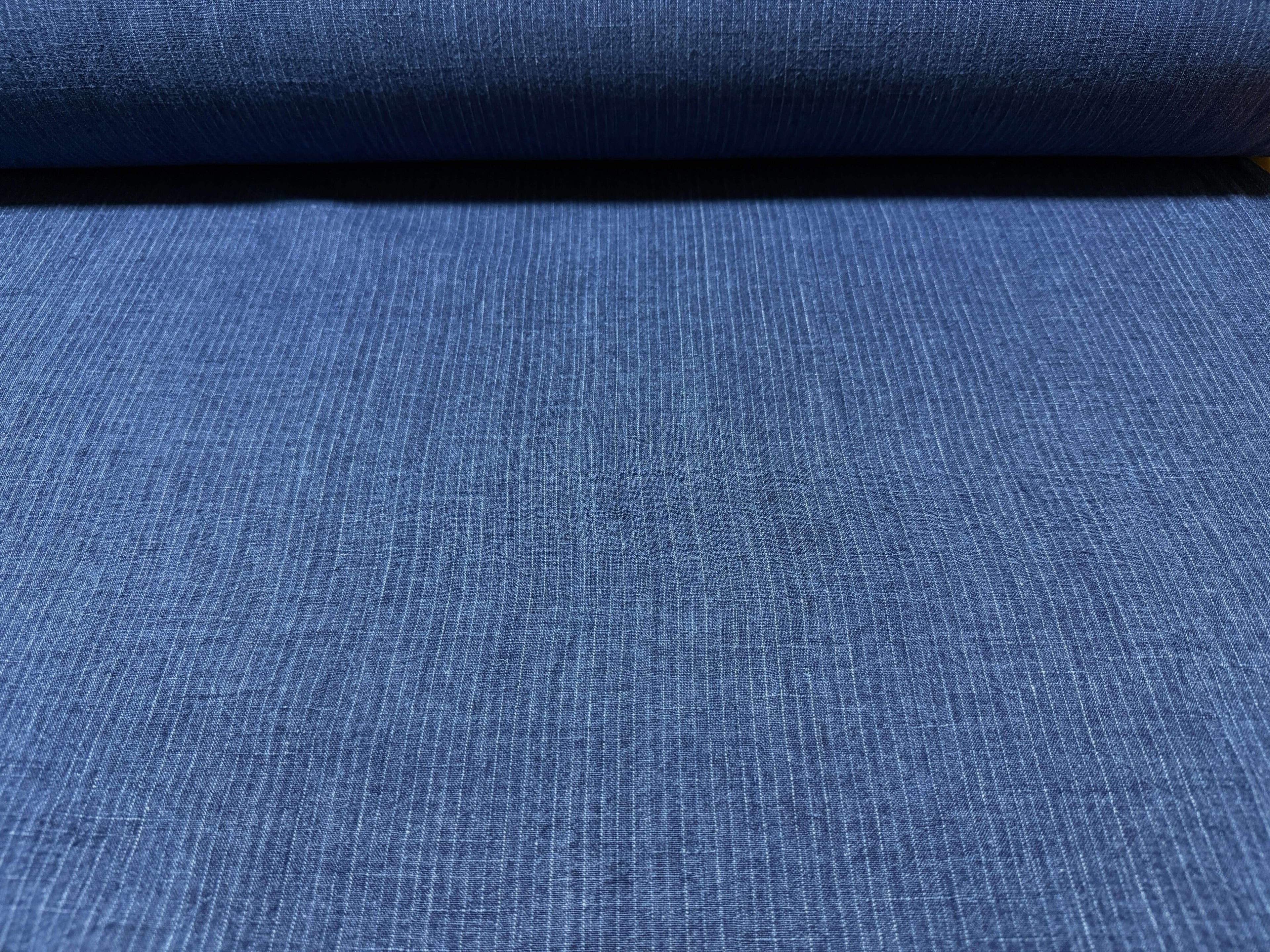 Japanese Indigo cotton hemp stripe fabric by the yard i | BANSYO