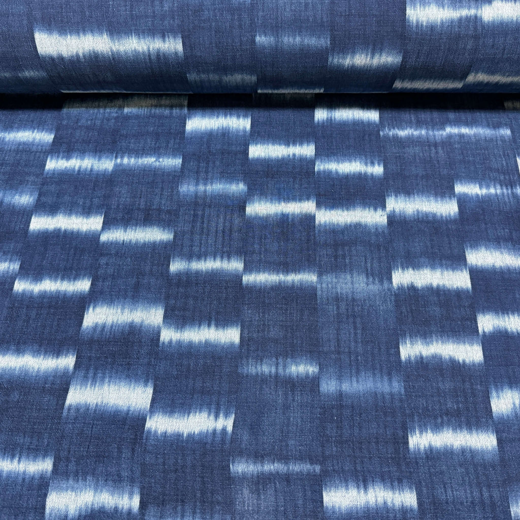 Japanese Indigo Kasuri Crepe Fabric TieDye 100cm – Yard product image | BANSYO