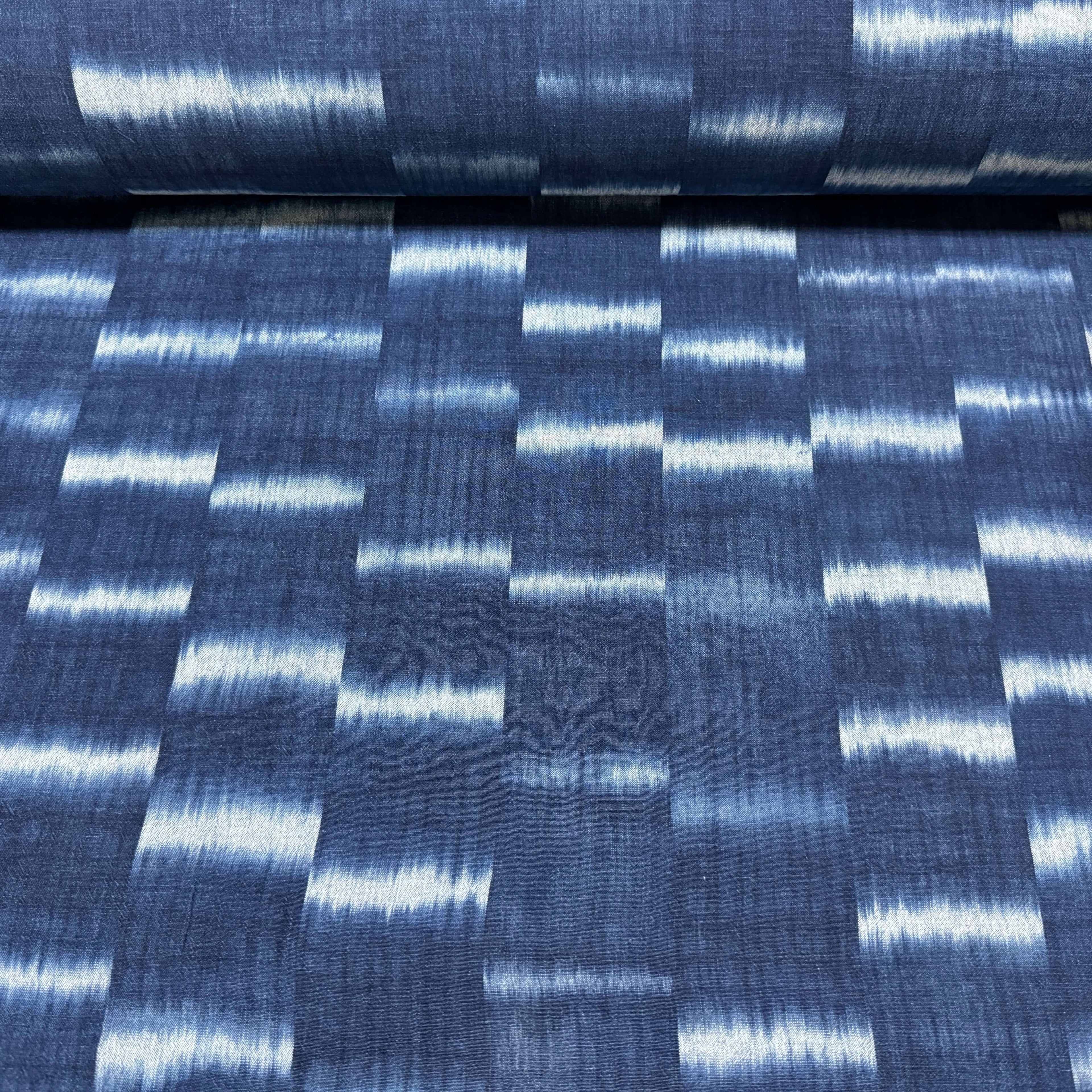 Japanese Indigo Kasuri Crepe Fabric TieDye 100cm – Yard product image | BANSYO