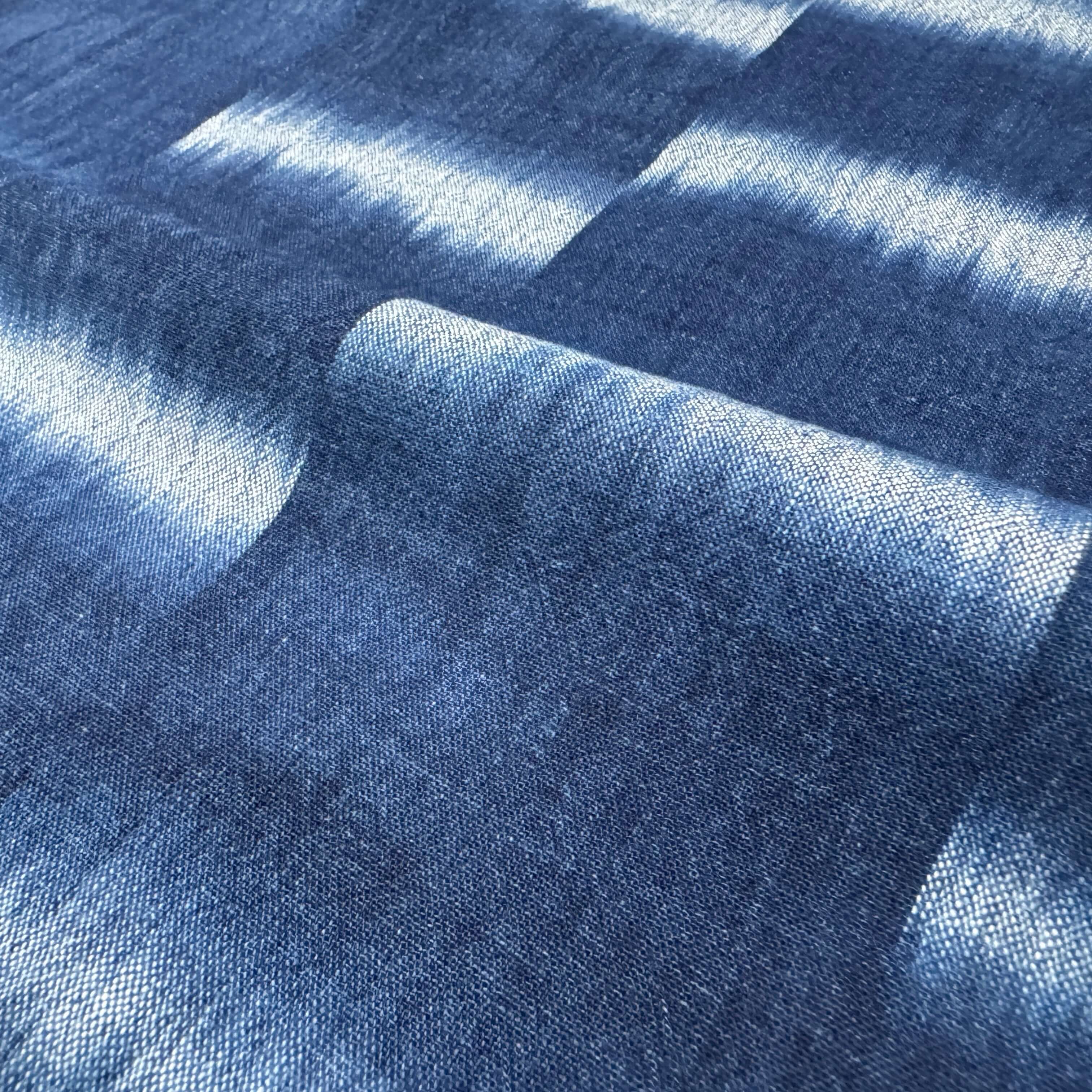 Japanese Indigo Kasuri Crepe Fabric TieDye 100cm – Yard texture | BANSYO