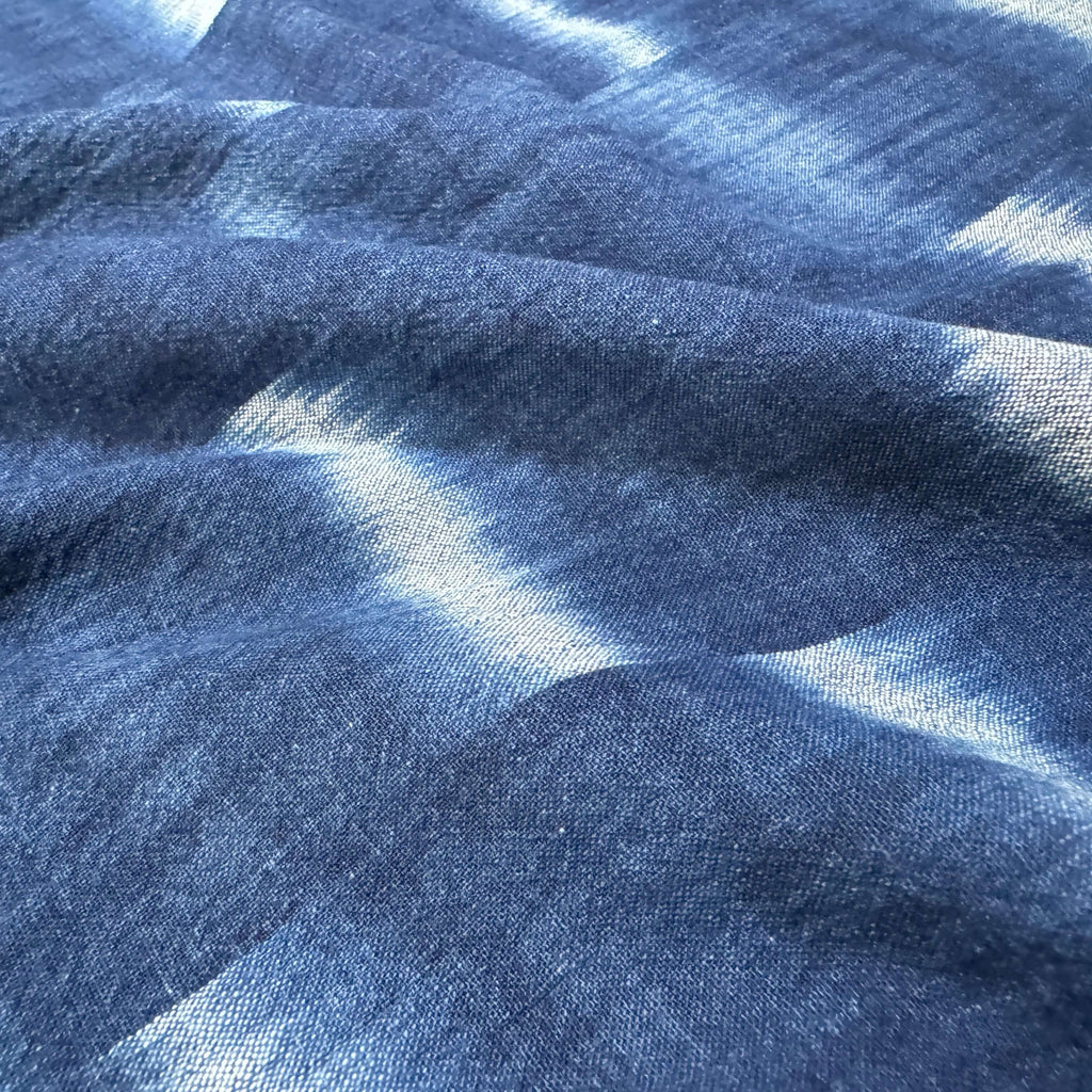 Japanese Indigo Kasuri Crepe Fabric TieDye 100cm – Yard detail | BANSYO