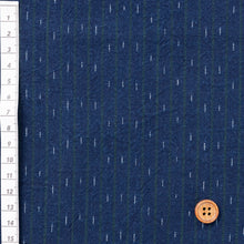 Load image into Gallery viewer, indigo kasuri fabric by the yard, Cotton fabric, Japanese fabric, Daimyo-striped with Kosame (drizzle)
