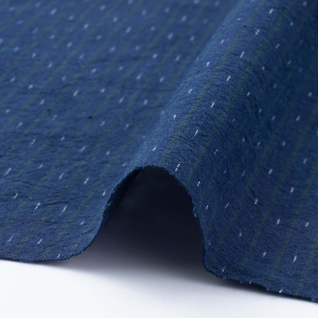 Japanese indigo kasuri cotton fabric Daimyo Kosame stripe – yard fabric pattern | BANSYO