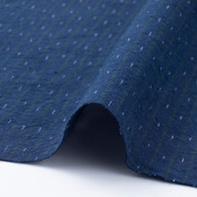 Load image into Gallery viewer, indigo kasuri fabric by the yard, Cotton fabric, Japanese fabric, Daimyo-striped with Kosame (drizzle)
