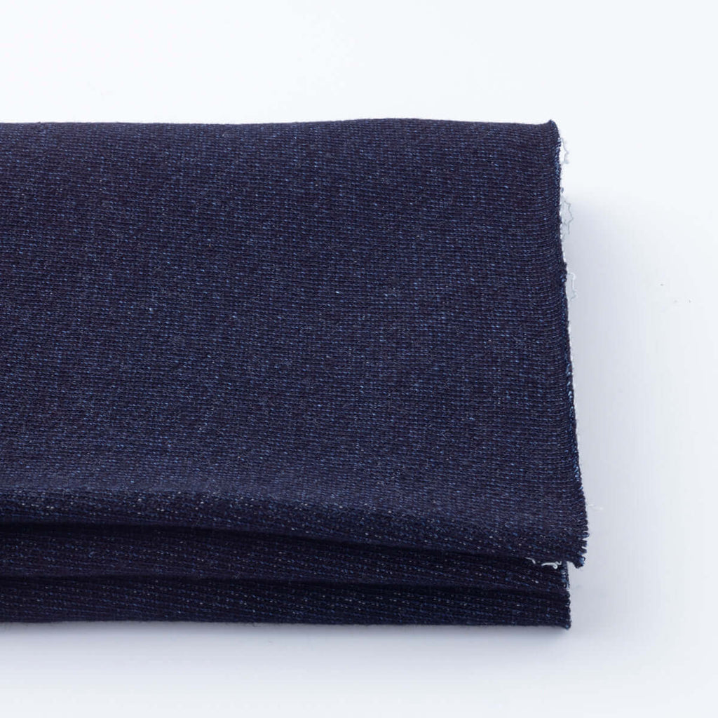 Japanese indigo fabric rare aizome cotton knit 12 oz fabric by the half yard product image | BANSYO
