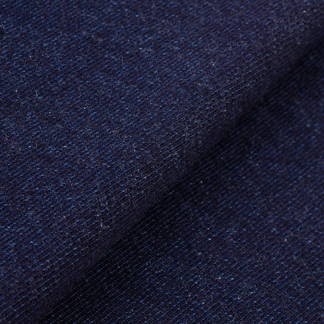Rare! Indigo Cotton Knit Fabric by half-yard, Japanese aizome cotton knit 12 oz