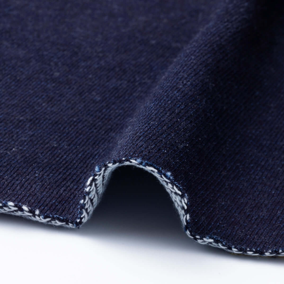 Japanese indigo fabric rare aizome cotton knit 12 oz fabric by the half yard detail | BANSYO