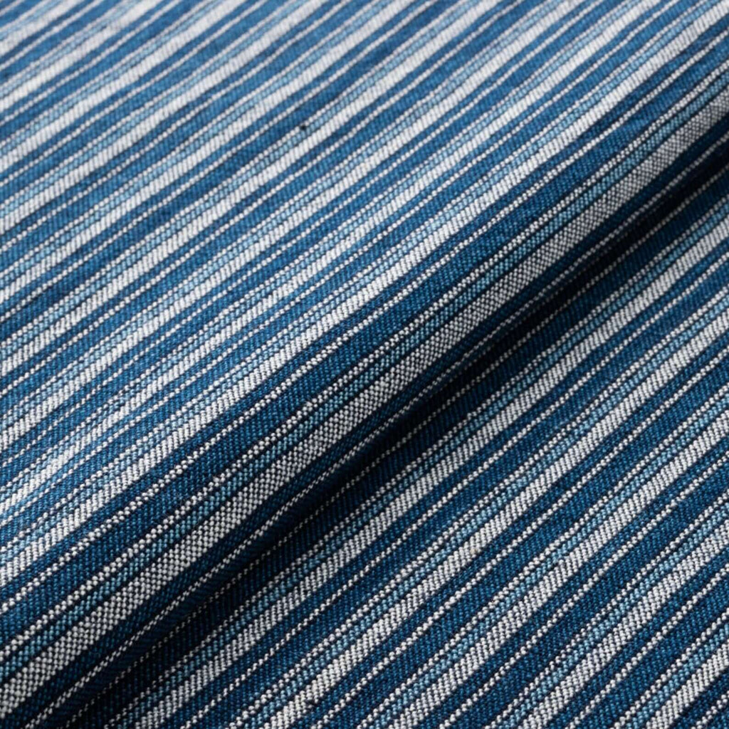 Japanese Indigo cotton fabric Matsusaka Seihaku stripe close up | BANSYO