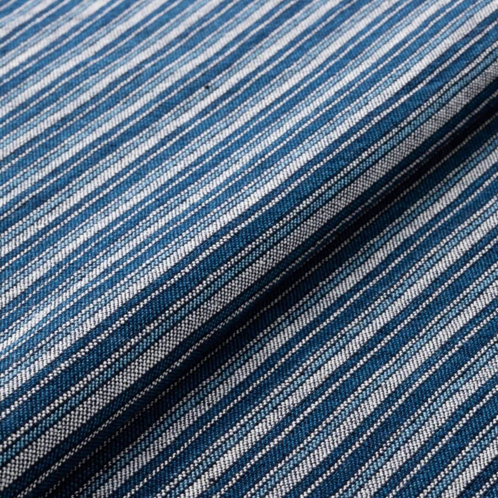 Japanese Indigo cotton fabric Matsusaka Seihaku stripe close up | BANSYO