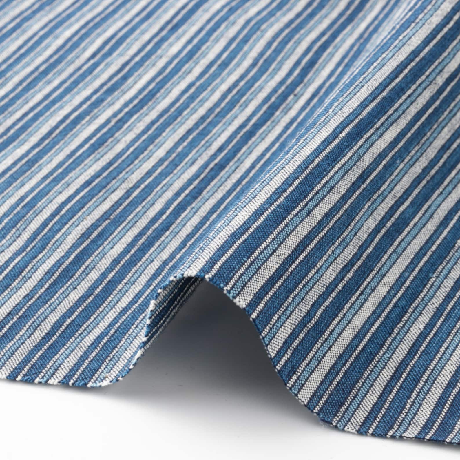 Japanese Indigo cotton fabric Matsusaka Seihaku stripe product image | BANSYO