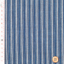 Load image into Gallery viewer, Japanese Cotton Fabric By the yard, Yarn dyed fabric, Seihaku-shima(Blue &amp; White stripes)
