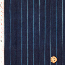 Load image into Gallery viewer, Indigo Fabric by the yard, Futo-daimyo (feudal lord) stripes
