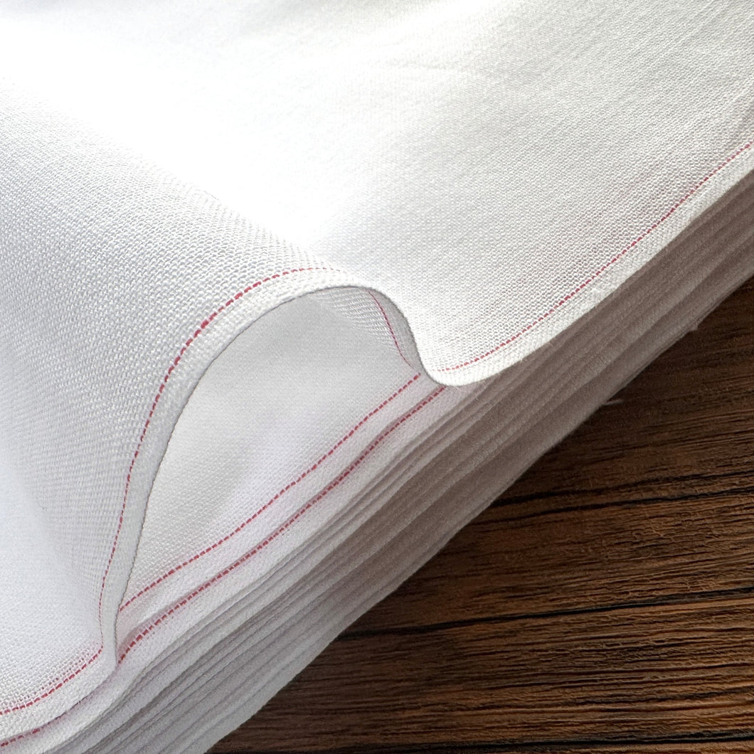 Light cotton fabric by the yard, Japaese fabric, Ise cotton bleached with red selvage