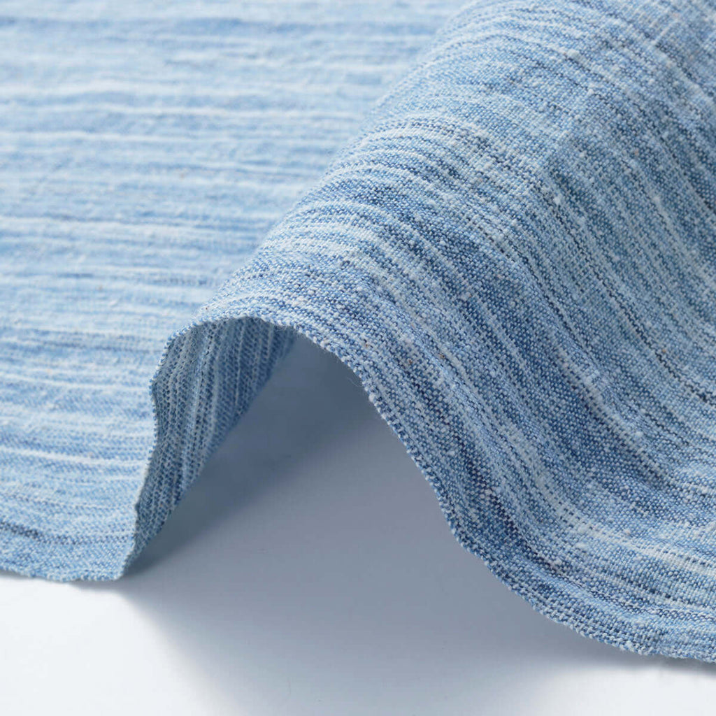 Japanese Indigo kasuri fabric Kon-Hake Dark Blue brush pattern fabric detail | BANSYO