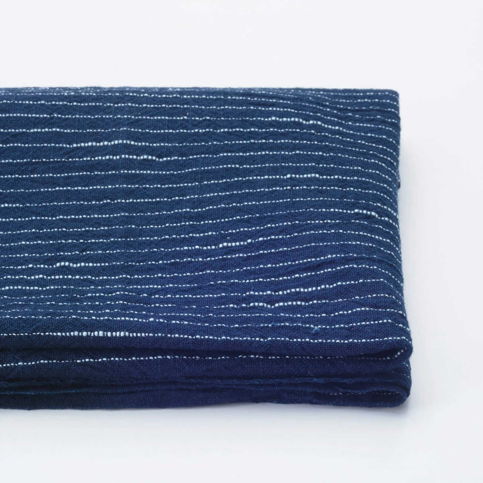Japanese Indigo Cotton Fabric traditional woven Fushi stripe by the yard fabric pattern | BANSYO