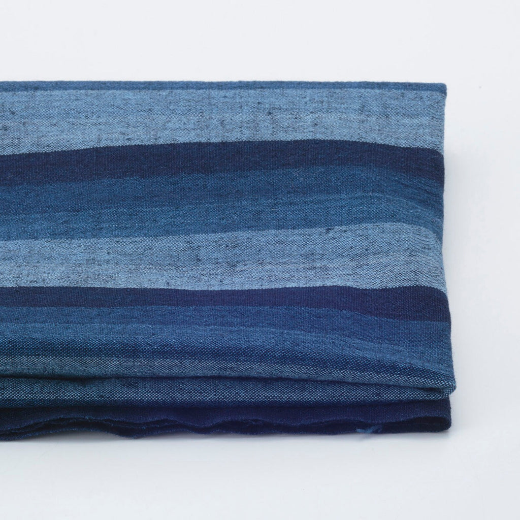 Japanese indigo fabric Futo-katsuo shima thick bonito stripes fabric pattern | BANSYO