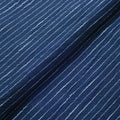 Japanese Indigo Cotton Fabric traditional woven Fushi stripe by the yard full view | BANSYO