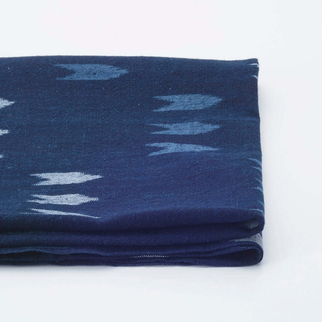 Japanese indigo fabric Kawariya-Kasuri  odd dye patterning cotton fabric pattern | BANSYO