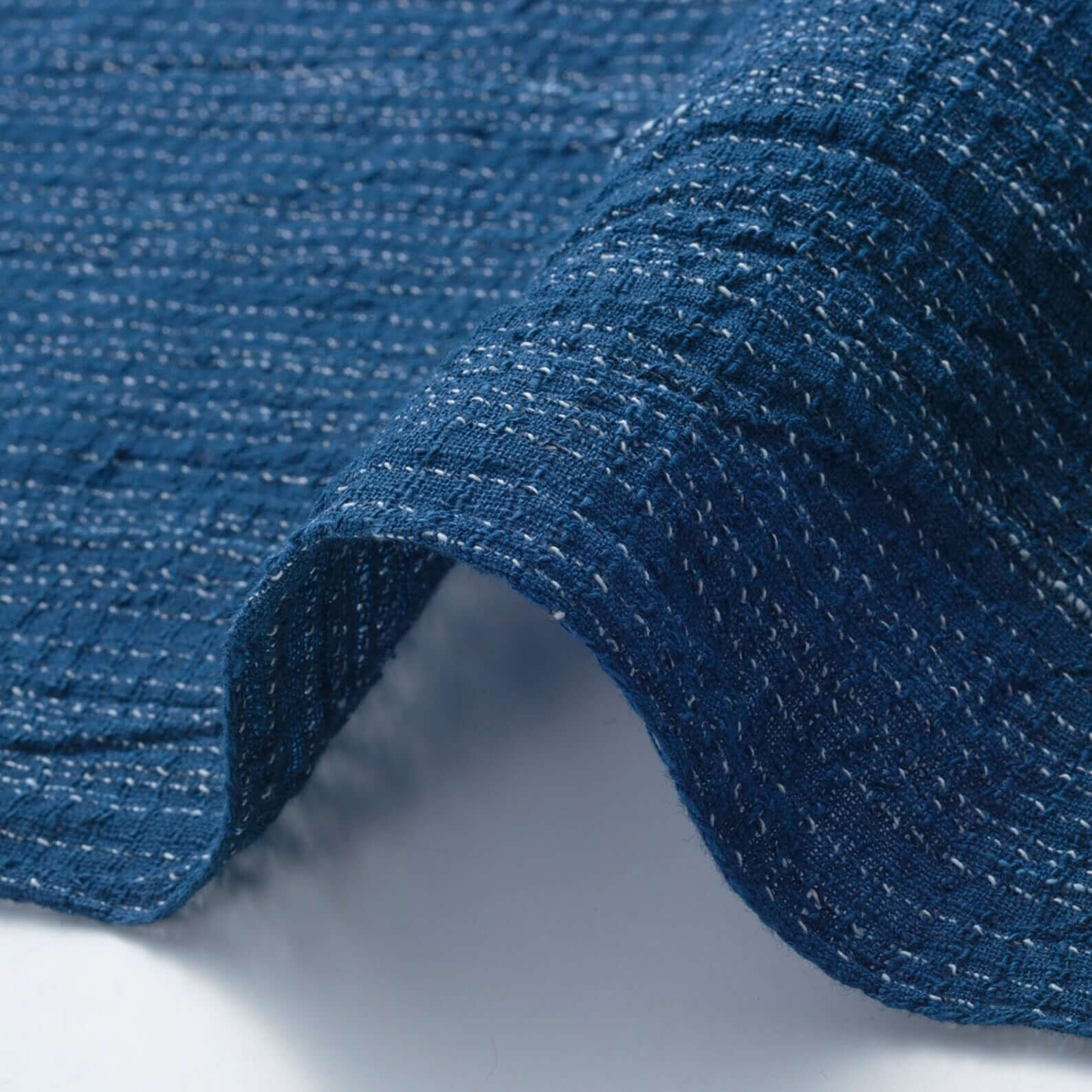 Japanese Premium kasuri crepe fabric Mensya-bunjin by the yard close up b | BANSYO