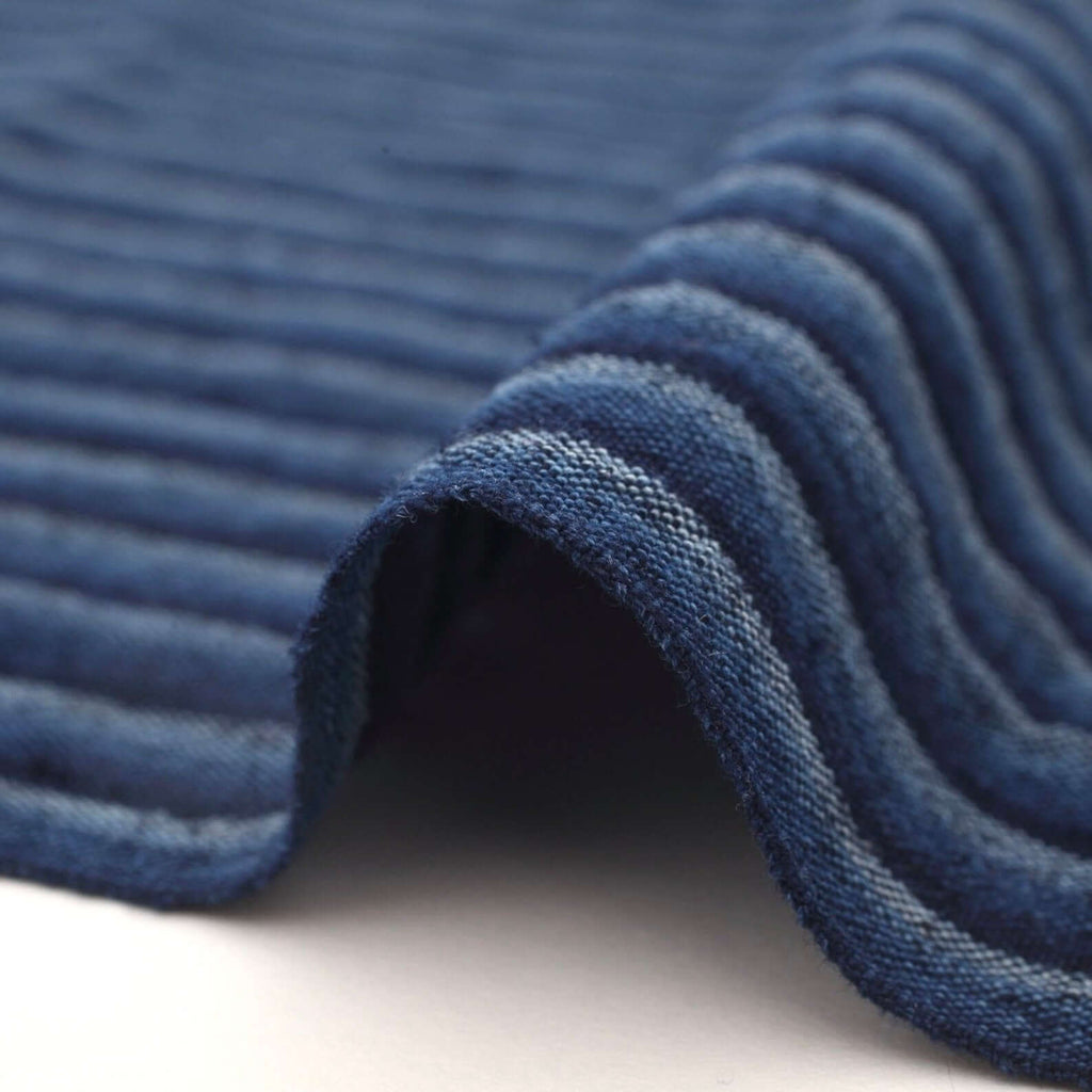 Japanese Indigo cotton fabric Bonito stripes Width 100cm by the yard detail | BANSYO