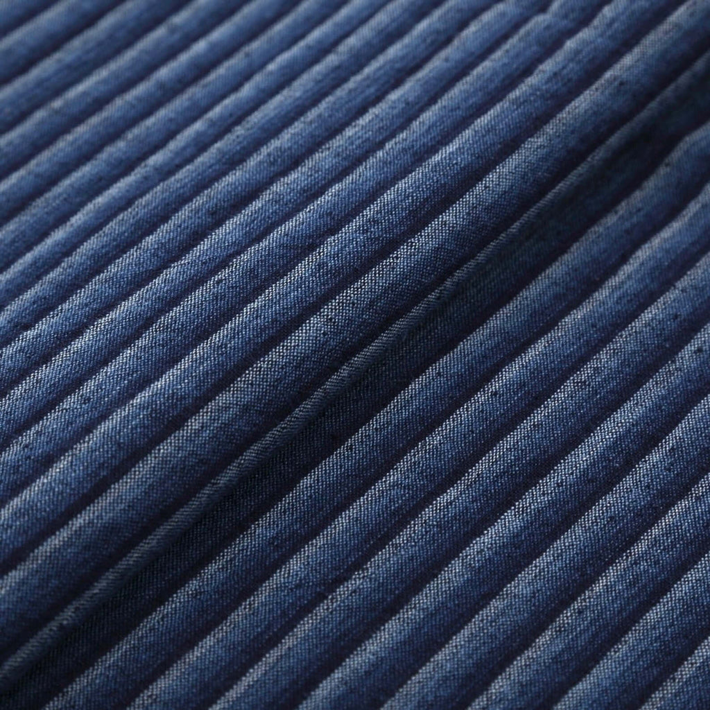 Japanese Indigo cotton fabric Bonito stripes Width 100cm by the yard close up | BANSYO
