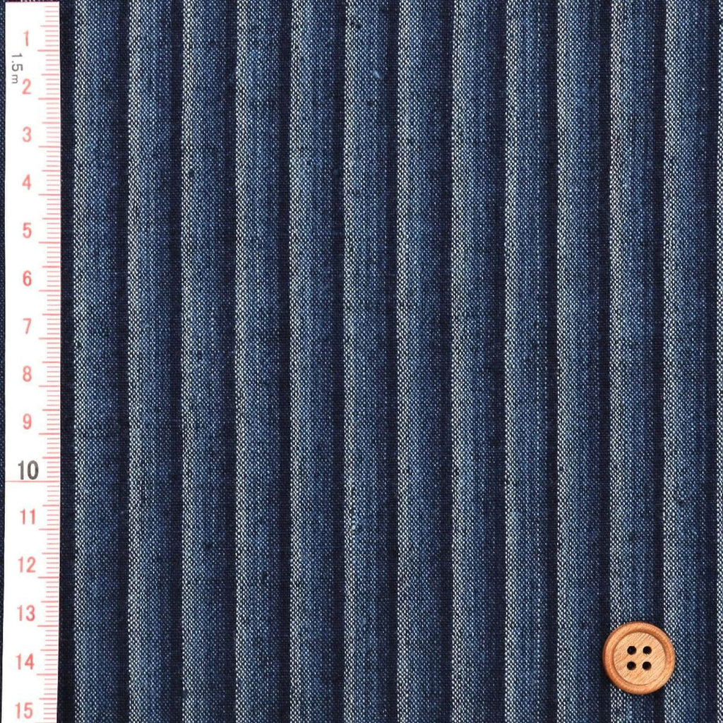 Japanese Indigo cotton fabric Bonito stripes Width 100cm by the yard texture | BANSYO