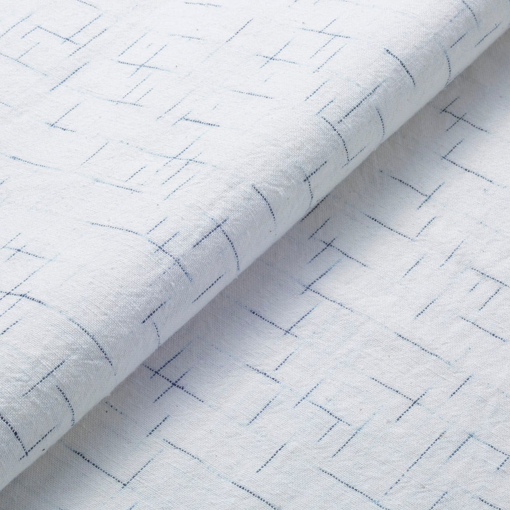Japanese Indigo Cotton Kasuri Ikat Fabric 119cm Width – yard close up | BANSYO