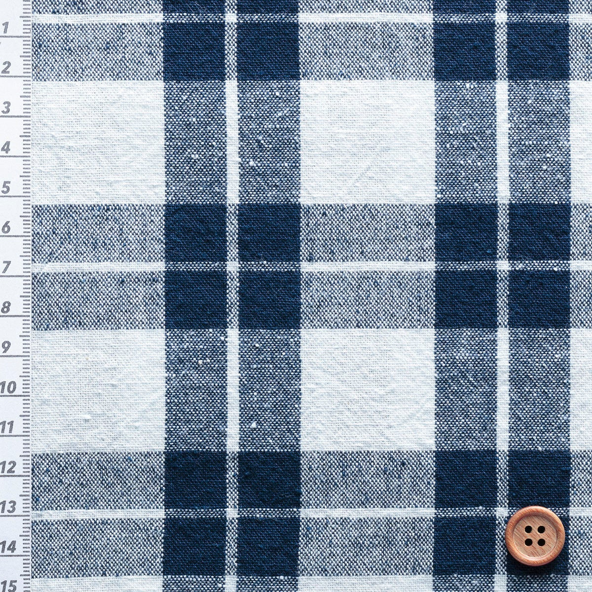 Japanese Indigo Cotton Ecru Double Benkei Checkered 119cm Width – Yard textile | BANSYO