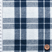 Load image into Gallery viewer, Japanese Cotton Fabric By the yard, Checkered fabric, Aizome cotton, Double Benkei
