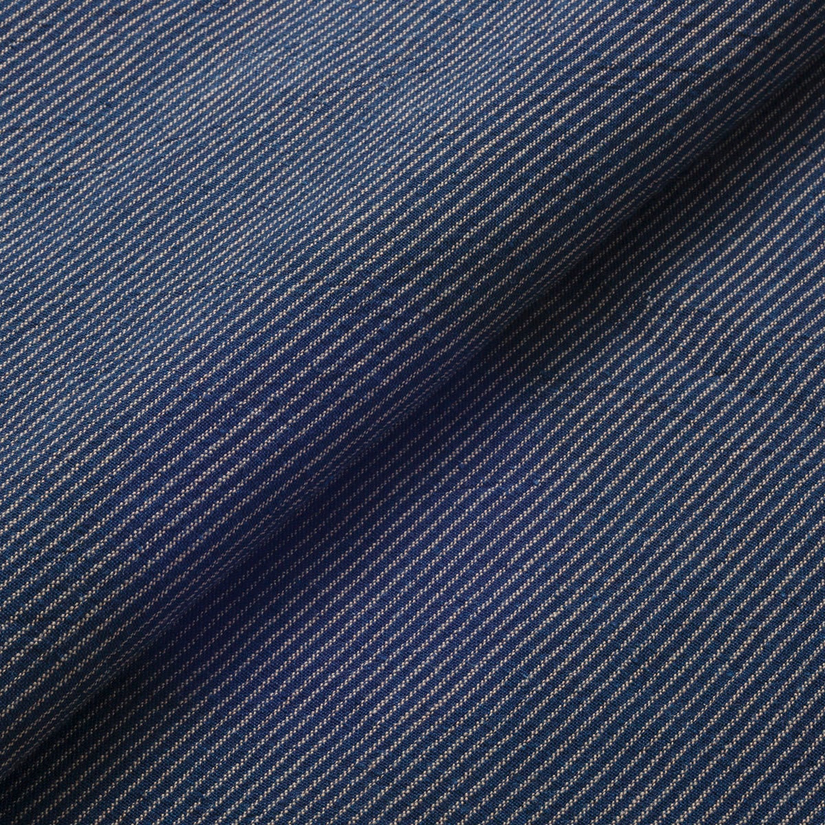 Japanese Indigo and Charcoal Fabric Daimyo Stripe 120cm – Yard close up | BANSYO