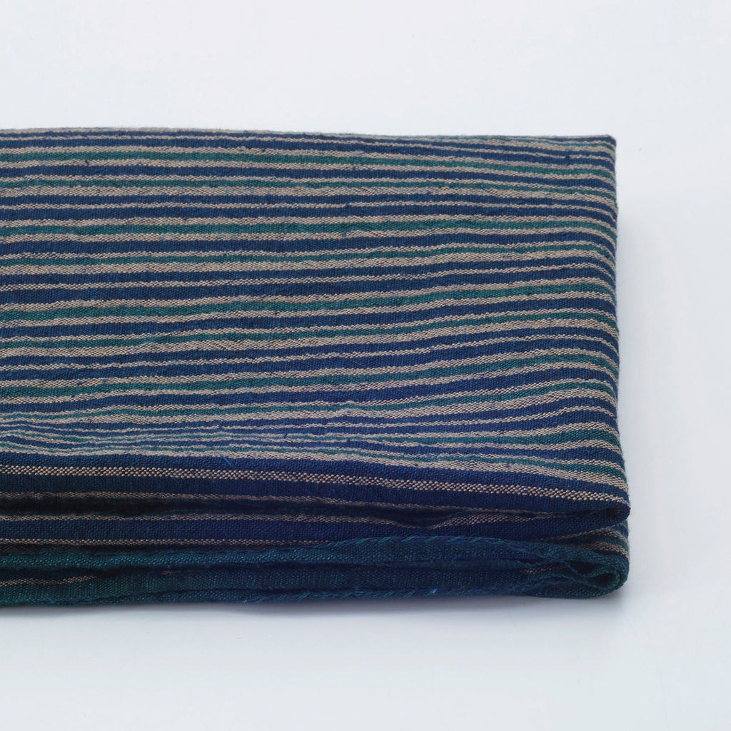 Japanese Indigo Cotton fabric Koiki-shima stripe by the yard pattern | BANSYO