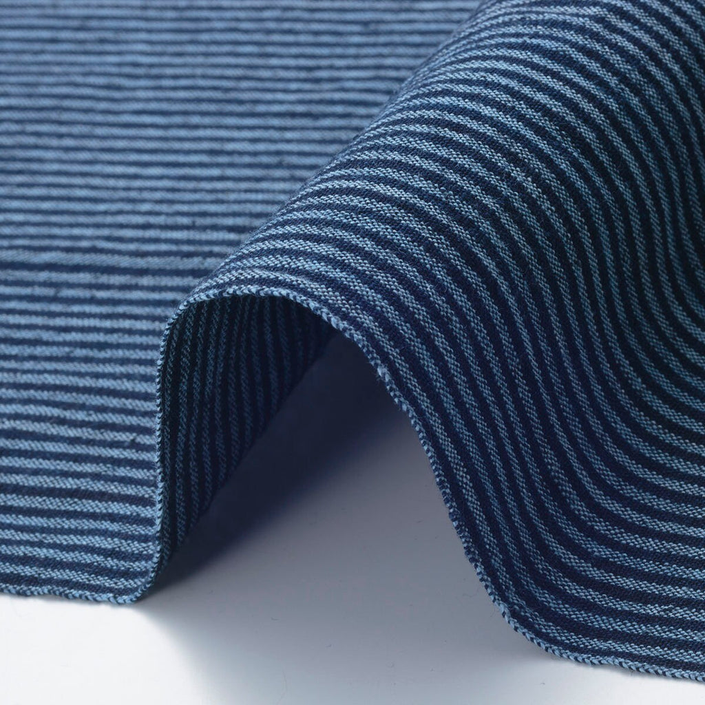Japanese indigo fabric Sendai stripes traditional cotton 100cm width fabric by the yard detail | BANSYO