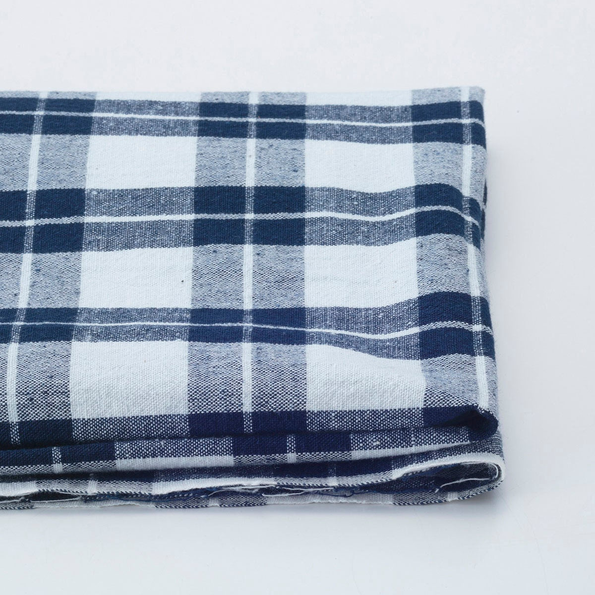 Japanese Indigo Cotton Ecru Double Benkei Checkered 119cm Width – Yard pattern | BANSYO