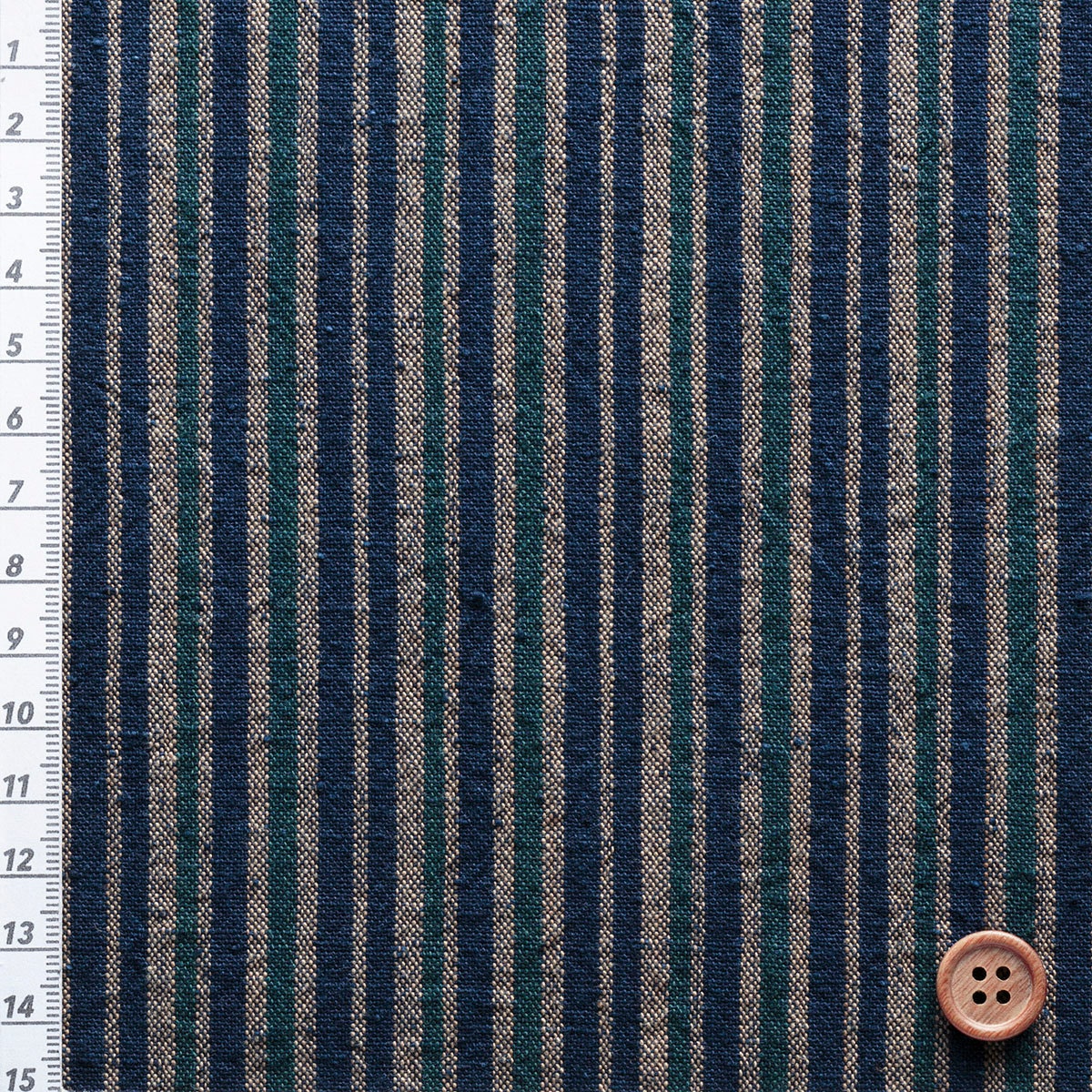 Japanese Indigo Cotton fabric Koiki-shima stripe by the yard textile | BANSYO
