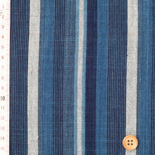 Load image into Gallery viewer, Cotton fabric by the yard, Midare-Yatara (at random) shima, Indigo Fabric Japanese Cotton Fabric By the yard
