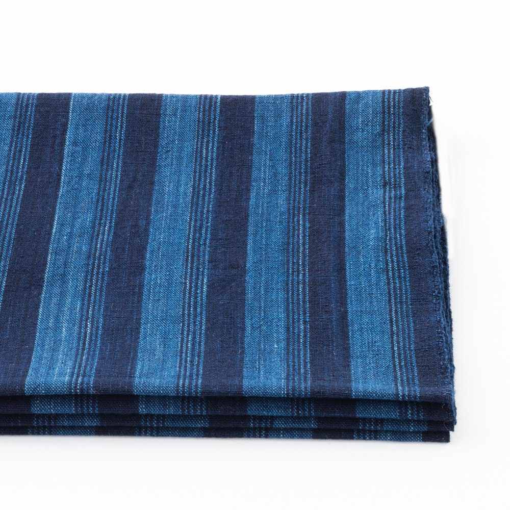 Japanese Indigo Cotton Matsusaka Taki-shima Cascade Stripe 40cm – Yard pattern | BANSYO