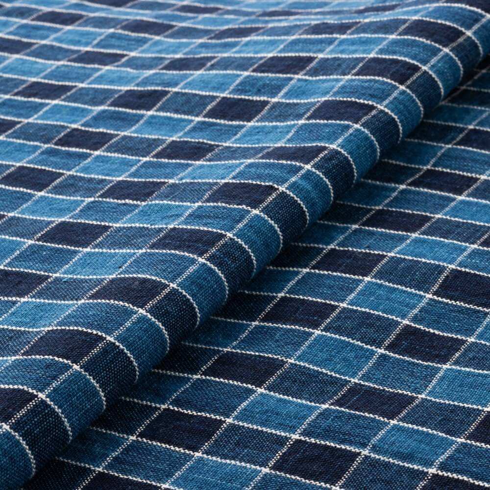 Japanese Indigo Cotton Fabric Matsusaka Masu-koushi - Meter close up | BANSYO