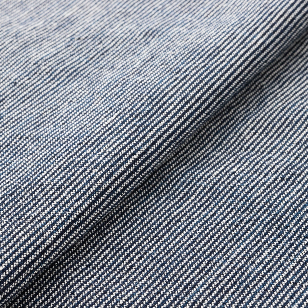 Japanese Indigo Stripe Fabric - Mansuji "Ten Thousand Streaks" Matsusaka Cotton |  Fabric by the Meter | Traditional Thin Stripe Textile