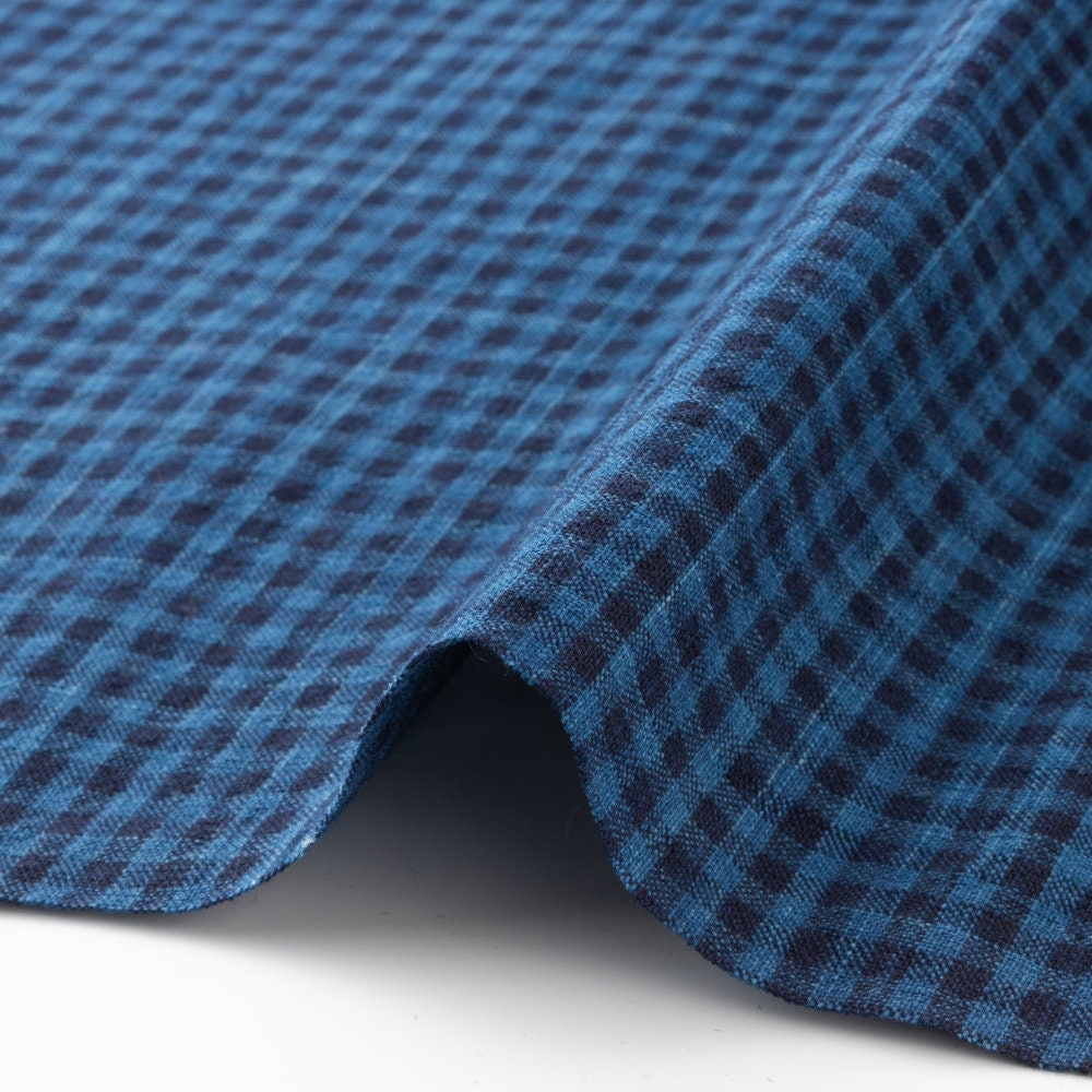 Japanese Cotton Fabric By the yard, Checkered fabric, Mijin-koushi, Matsusaka cotton