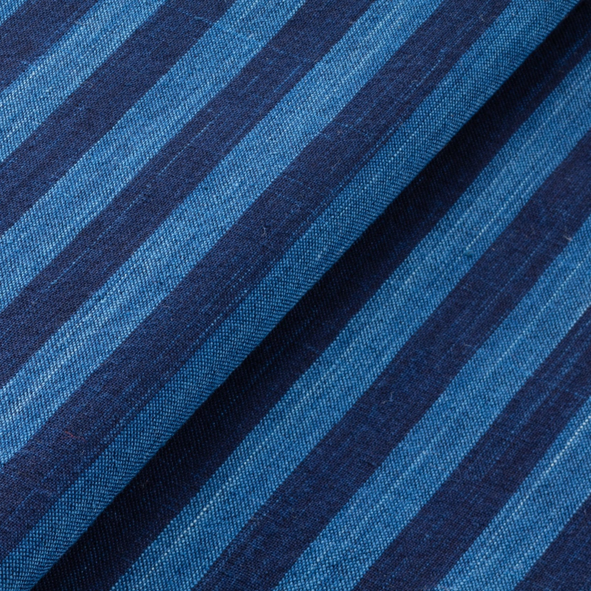 Japanese Indigo Cotton fabric Matsusaka Futo-sendai Stripe – yard textile | BANSYO
