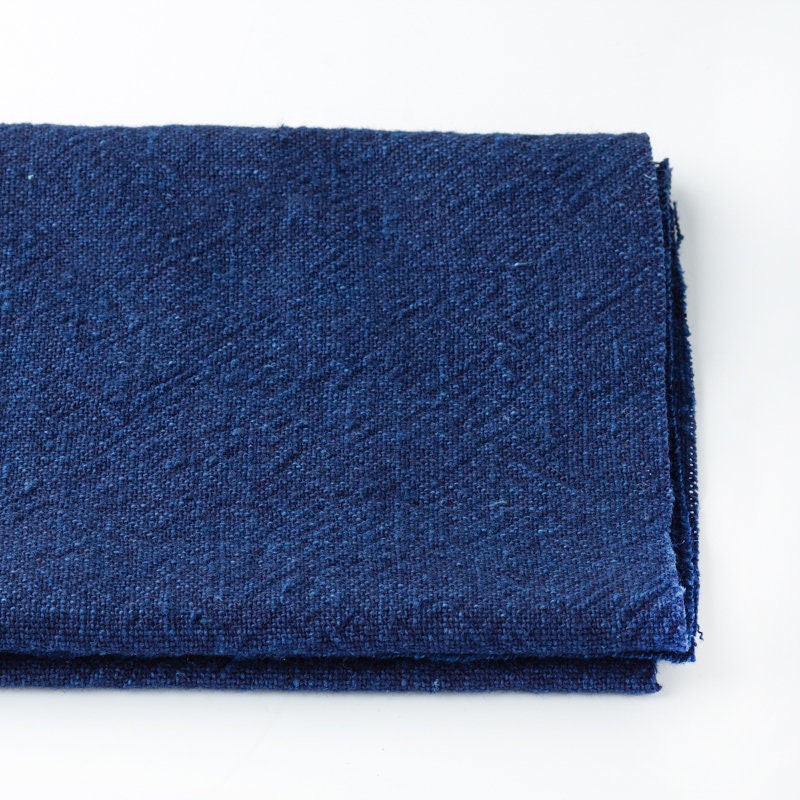 Fuuai Indigo Japanese Cotton Fabric – Thick Textured Weave – 100cm