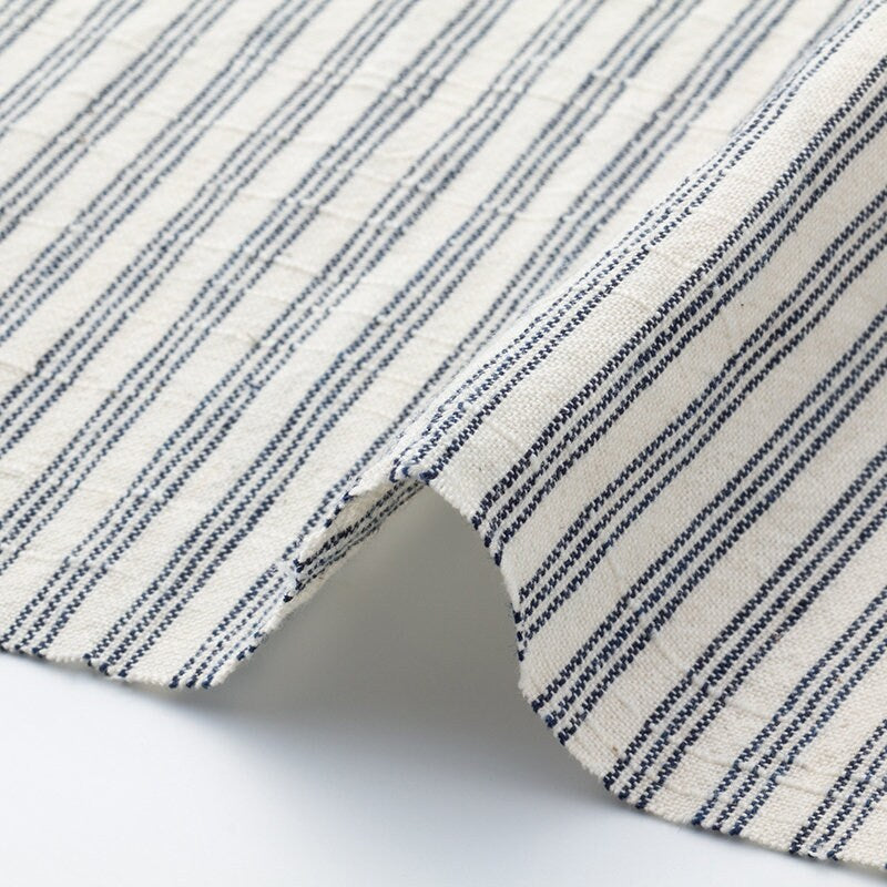 Cotton fabric by the yard, Sanbon-shima(White stripes)