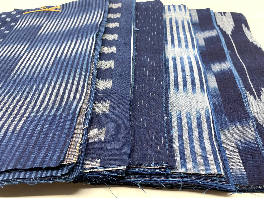Indigo fabrics 10 pieces of Bingo Fushiori for patchwork, Scrap Fabric
