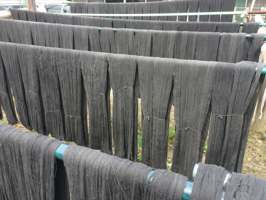 Japanese Cotton Fabric Fushi-ori Thin Gray Hand-Dyed Sumizome by the yard how to | BANSYO